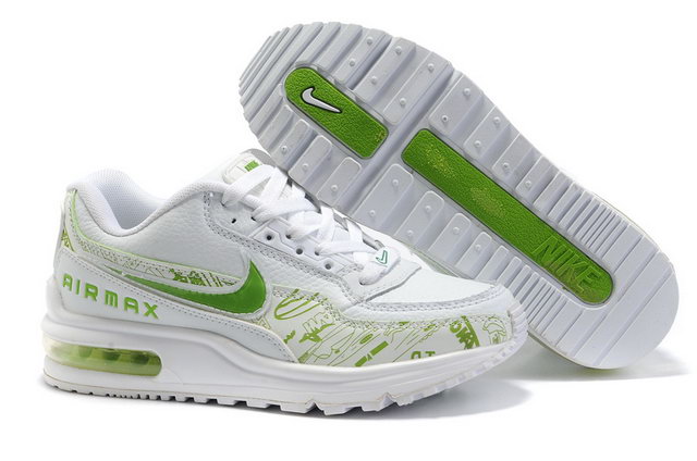 Womens Nike Air Max LTD White Green Shoes - Click Image to Close